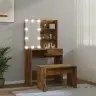 Kosmetinio Staliuko Komplektas Su Led, Dūminio Ąžuolo, Mediena