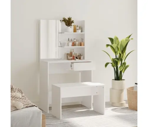 Spoguļgaldiņa Komplekts, Balts, 74,5X40X141 Cm Vidaxl