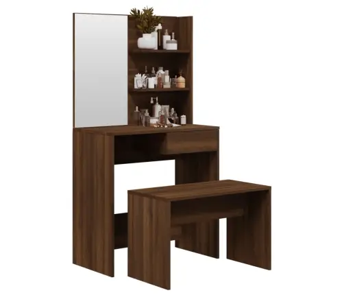 Spoguļgaldiņa Komplekts, Ozolkoka Krāsa, 74,5X40X141 Cm Vidaxl