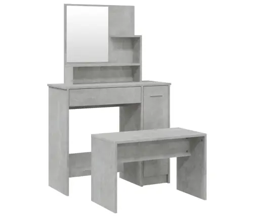 Spoguļgaldiņa Komplekts, Betona Pelēks, 86,5X35X136 Cm Vidaxl