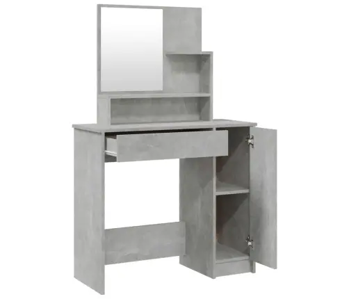 Spoguļgaldiņa Komplekts, Betona Pelēks, 86,5X35X136 Cm Vidaxl