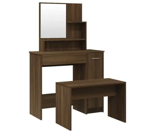 Spoguļgaldiņa Komplekts, Ozolkoka Krāsa, 86,5X35X136 Cm Vidaxl