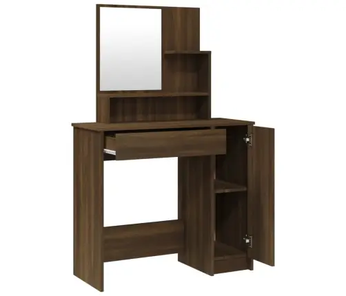 Spoguļgaldiņa Komplekts, Ozolkoka Krāsa, 86,5X35X136 Cm Vidaxl