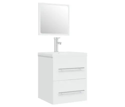 Skapītis Ar Iebūvētu Izlietni, Balts, Inženierijas Koks Vidaxl