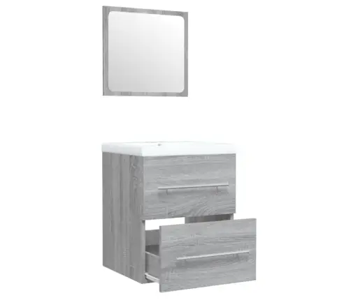 Skapītis Ar Iebūvētu Izlietni, Pelēka Ozola, Inženierijas Koks Vidaxl