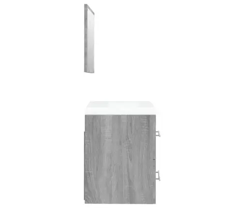 Skapītis Ar Iebūvētu Izlietni, Pelēka Ozola, Inženierijas Koks Vidaxl