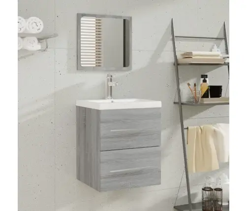 Skapītis Ar Iebūvētu Izlietni, Pelēka Ozola, Inženierijas Koks Vidaxl