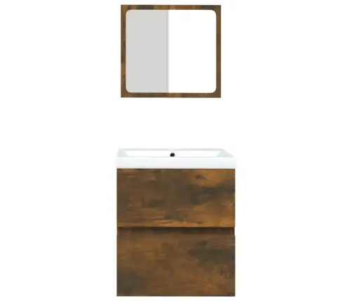 Vannasistabas Skapītis Ar Izlietni Un Spoguli, Ozolkoka Krāsa Vidaxl