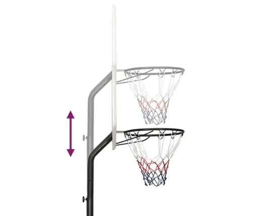 Basketbola Vairogs, Balts, 258-352 Cm, Polietilēns Vidaxl