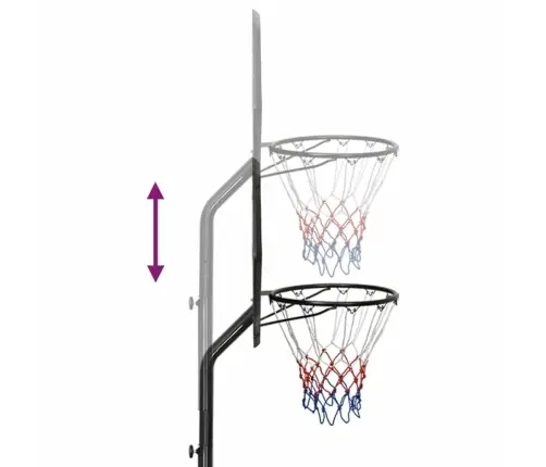Basketbola Vairogs, Melns, 282-352 Cm, Polietilēns Vidaxl