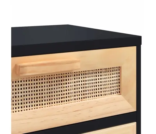 Öökapid 2 Tk, Must, Männipuit Ja Naturaalne Rotang