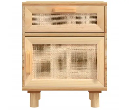 Naktsskapītis, Brūns, Priedes Koks Un Dabīga Rotangpalma Vidaxl