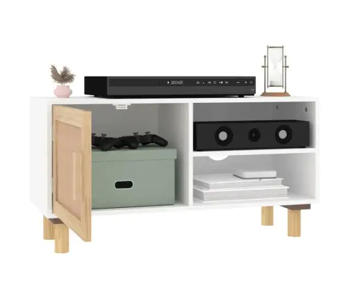 Skapītis, Balts, 80X30X40 Cm, Priedes Koks, Dabīga Rotangpalma Vidaxl Skapītis, Balts, 80X30X40 Cm, Priedes Koks, Dabīga Rotangpalma Vidaxl