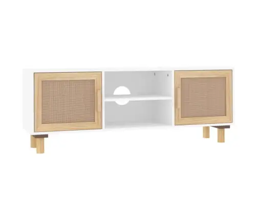 Skapītis, Balts, 105X30X40 Cm, Priedes Koks, Dabīga Rotangpalma Vidaxl