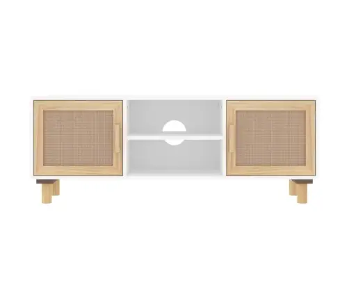 Skapītis, Balts, 105X30X40 Cm, Priedes Koks, Dabīga Rotangpalma Vidaxl