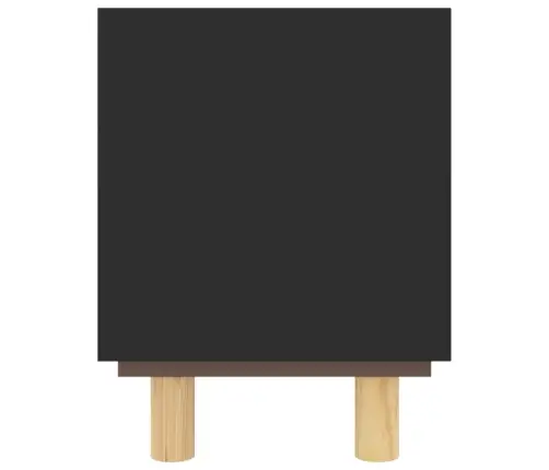 Tv Skapītis, 105X30X40 Cm, Priede, Dabīga Rotangpalma, Melns Vidaxl