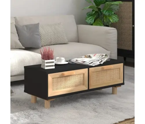 Kohvilaud, Must, 80 X 40 X 30 cm Tehispuit Ja Männipuit