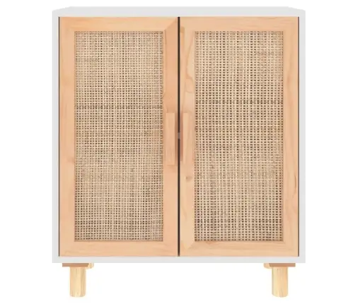 Kumode, Balta, 60X30X70 Cm, Priedes Koks, Dabīga Rotangpalma Vidaxl