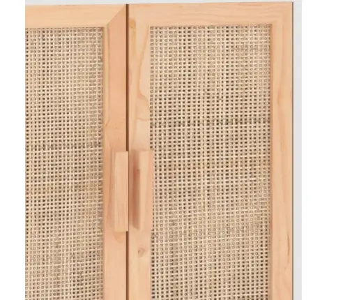 Kumode, Balta, 60X30X70 Cm, Priedes Koks, Dabīga Rotangpalma Vidaxl