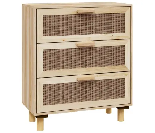 Skapītis, Brūns, 60X30X70 Cm, Priedes Koks, Dabīga Rotangpalma Vidaxl