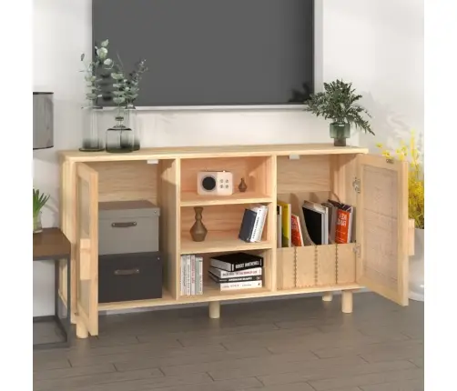 Skapītis, Brūns, 105X30X60 Cm, Priedes Koks, Dabīga Rotangpalma Vidaxl