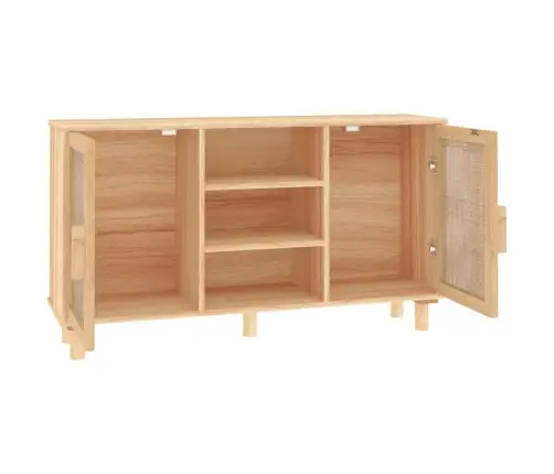 Skapītis, Brūns, 105X30X60 Cm, Priedes Koks, Dabīga Rotangpalma Vidaxl