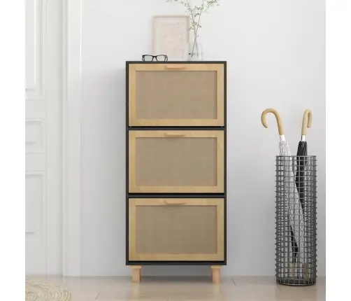 Kingakapp, Must, 52X25X115 cm Tehispuit Ja Naturaalne Rotang