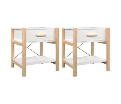 Naktsgaldiņi, 2 Gab., Balti, 42X38X45 Cm, Inženierijas Koks Vidaxl