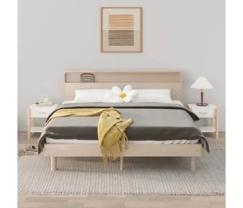 Naktsgaldiņi, 2 Gab., Balti, 42X38X45 Cm, Inženierijas Koks Vidaxl