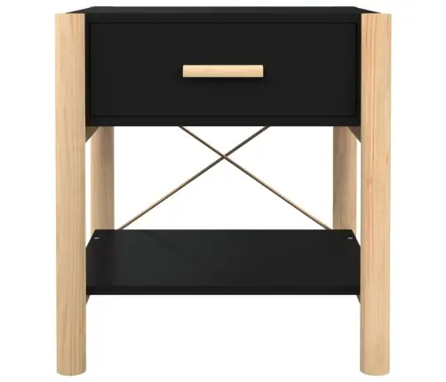 Naktiniai Staliukai, 2Vnt., Juodi, 42X38X45cm Apdirbta Mediena Naktiniai Staliukai, 2Vnt., Juodi, 42X38X45cm Apdirbta Mediena