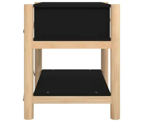 Naktiniai Staliukai, 2Vnt., Juodi, 42X38X45cm Apdirbta Mediena Naktiniai Staliukai, 2Vnt., Juodi, 42X38X45cm Apdirbta Mediena