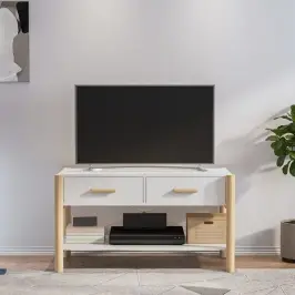 Tv Skapītis, Balts, 82X38X45 Cm, Inženierijas Koks Vidaxl