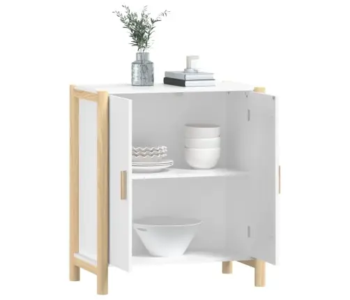 Kumode, Balta, 62X38X70 Cm, Inženierijas Koks Vidaxl