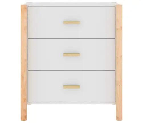 Kumode, Balta, 62X38X70 Cm, Inženierijas Koks Vidaxl