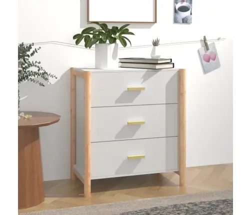 Kumode, Balta, 62X38X70 Cm, Inženierijas Koks Vidaxl