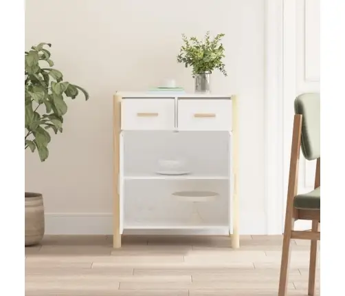 Kumode, Balta, 62X38X75 Cm, Inženierijas Koks Vidaxl