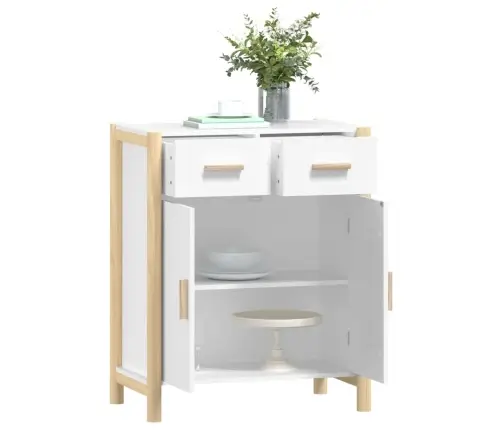 Kumode, Balta, 62X38X75 Cm, Inženierijas Koks Vidaxl