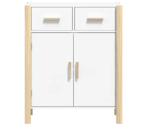 Kumode, Balta, 62X38X75 Cm, Inženierijas Koks Vidaxl