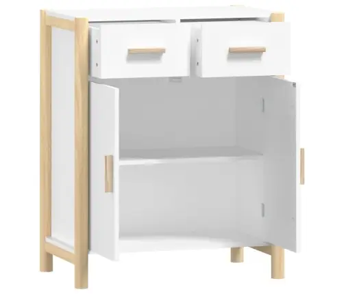 Kumode, Balta, 62X38X75 Cm, Inženierijas Koks Vidaxl