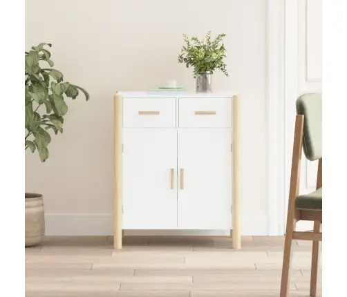 Kumode, Balta, 62X38X75 Cm, Inženierijas Koks Vidaxl