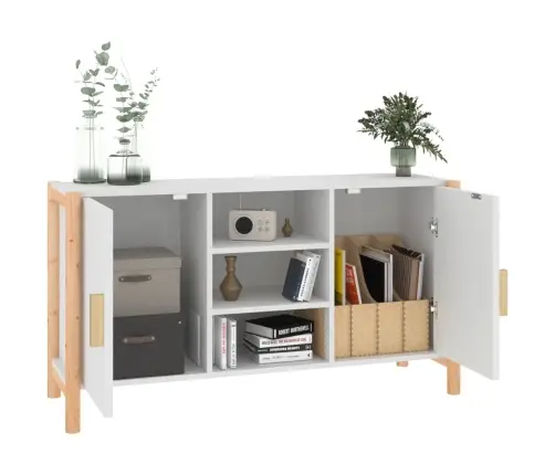 Kumode, Balta, 107X38X60 Cm, Inženierijas Koks Vidaxl