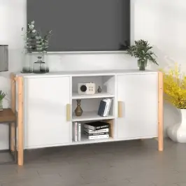 Kumode, Balta, 107X38X60 Cm, Inženierijas Koks Vidaxl