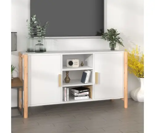 Kumode, Balta, 107X38X60 Cm, Inženierijas Koks Vidaxl