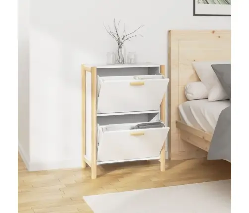 Apavu Plaukts, Balts, 57,5X33X80 Cm, Inženierijas Koks Vidaxl