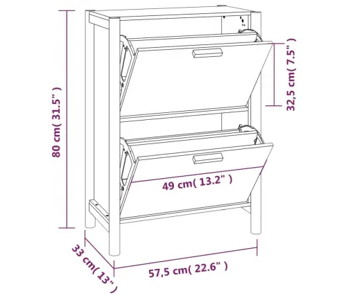 Apavu Plaukts, Balts, 57,5X33X80 Cm, Inženierijas Koks Vidaxl