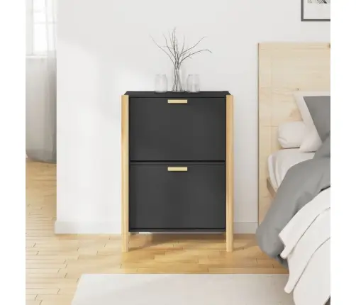 Spintelė Batams, Juodos Spalvos, 57,5X33X80cm Apdirbta Mediena