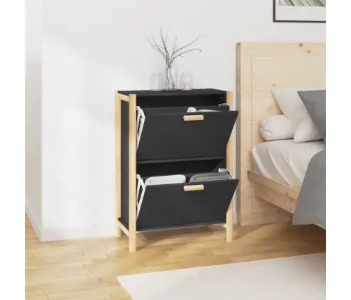 Spintelė Batams, Juodos Spalvos, 57,5X33X80cm Apdirbta Mediena