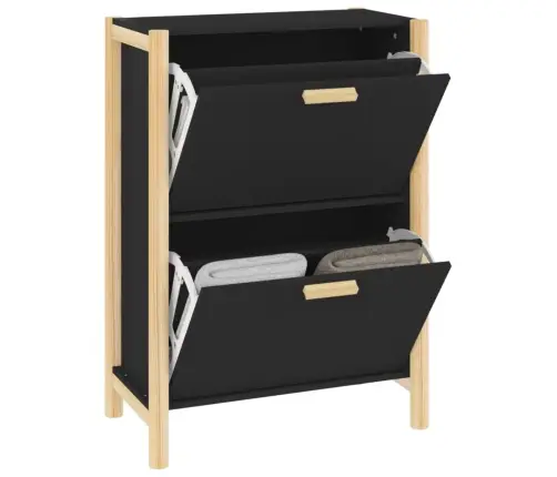 Spintelė Batams, Juodos Spalvos, 57,5X33X80cm Apdirbta Mediena