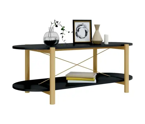 Kavos Staliukas, Juodos Spalvos, 110X48X40cm Apdirbta Mediena