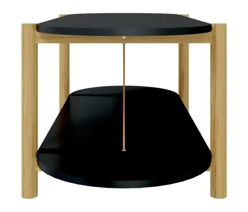 Kavos Staliukas, Juodos Spalvos, 110X48X40cm Apdirbta Mediena